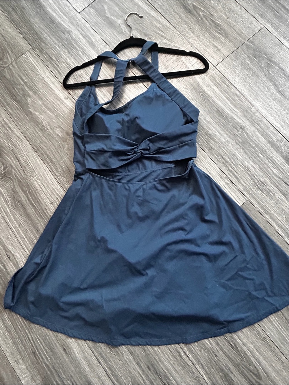 HALARA Teal Blue Fit-and-Flare Mini Dress - Picture 10 of 11